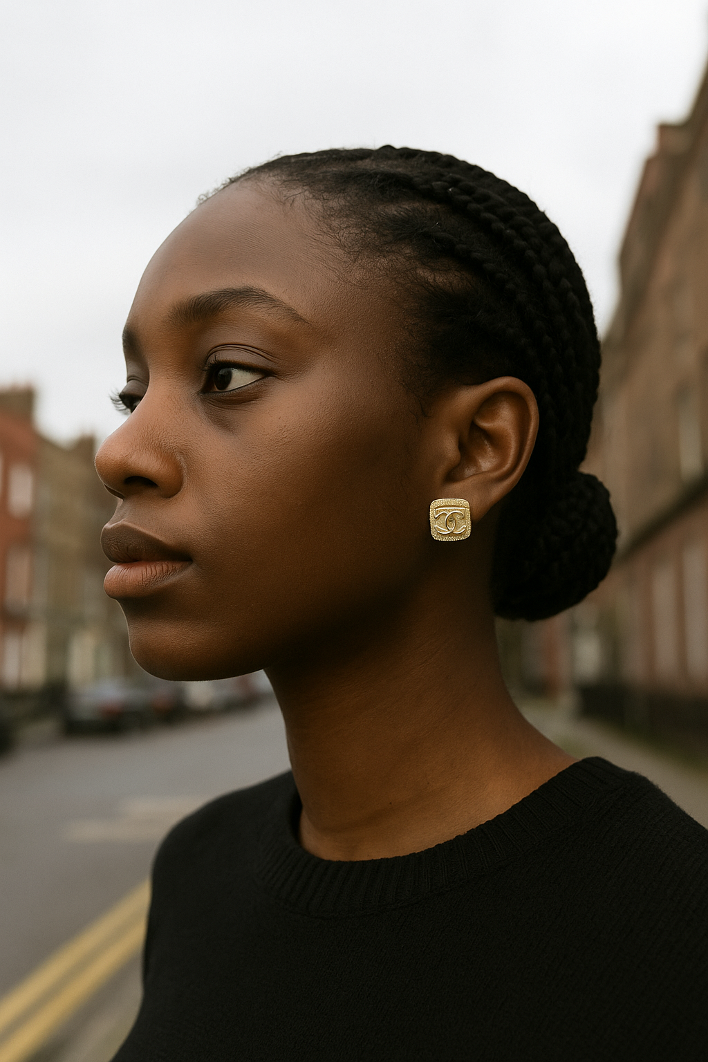 Golden Square Earrings – Modern & Elegant Studs