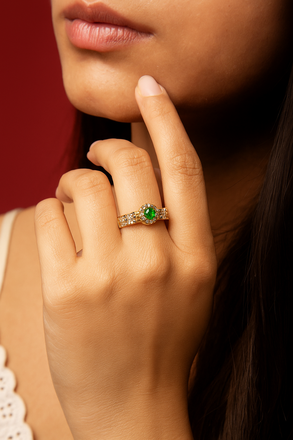 Luxury Green Zircon Ring