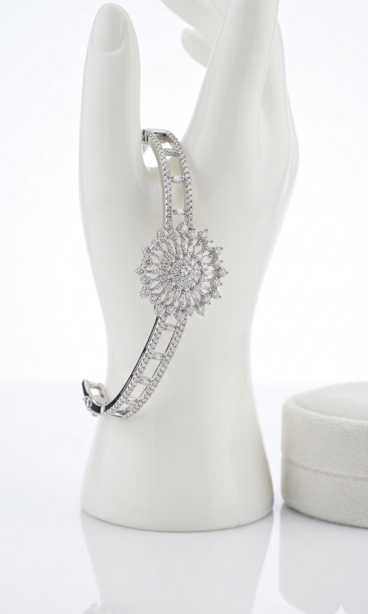 Silver Zircon Bangle