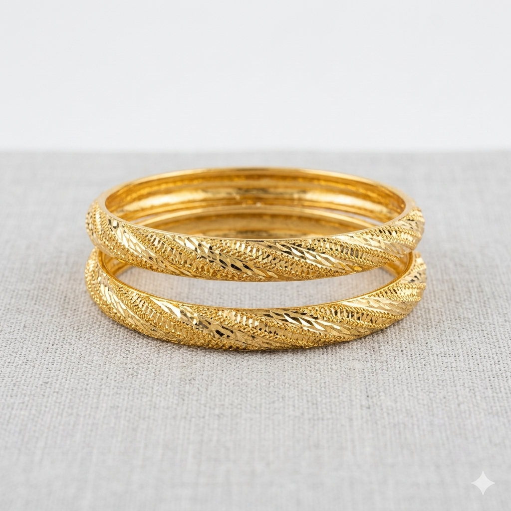 Elegant Golden Bangle | Classic Gold Plated Bracelet for Women