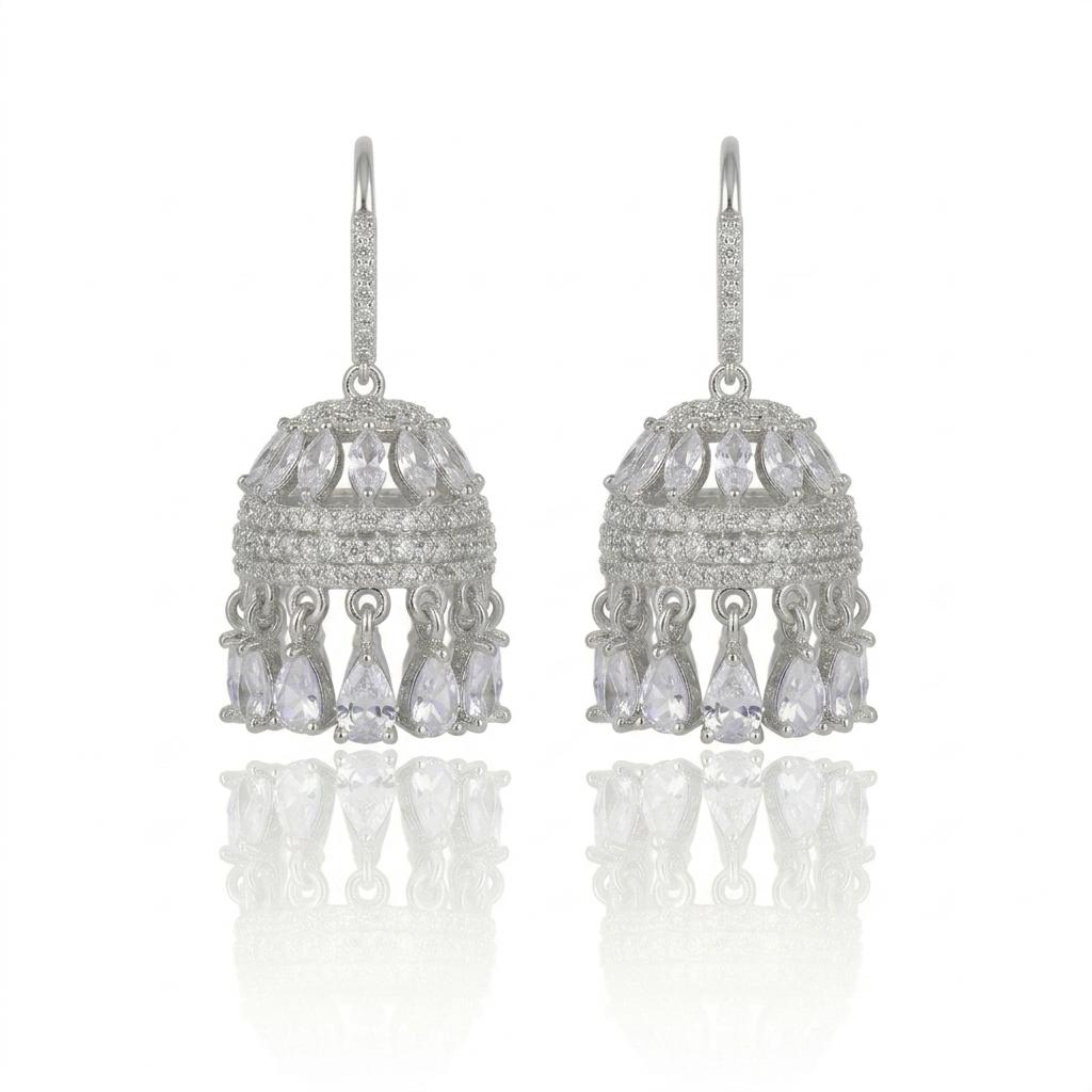 Silver Jhumka Earrings – Traditional & Elegant Design
