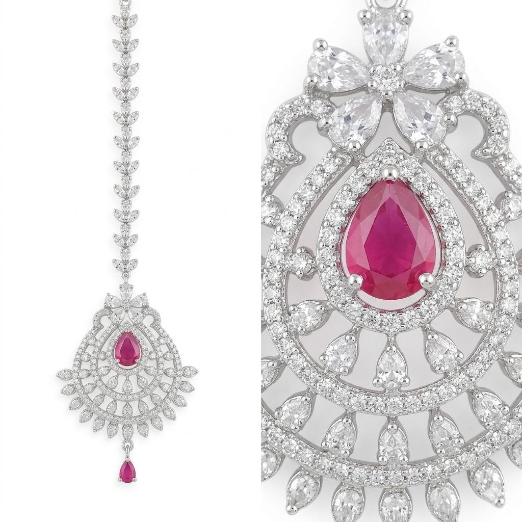 Silver Plated Bindia – Elegant Traditional Forehead Jewelry