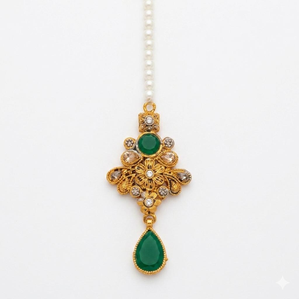 Gold Plated Bindia – Elegant Traditional Forehead Jewelry