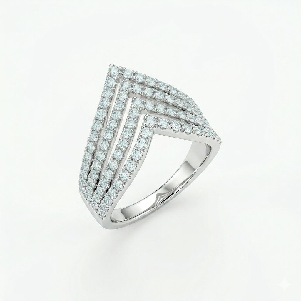 Zircon Ring Elegant Zircon Adjustable Ring for Women
