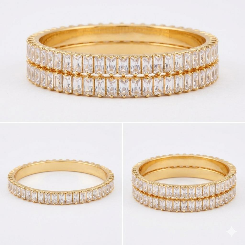 Sparkling Zircon Bangles – Elegant & Timeless