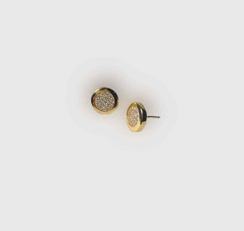 Elegant Gold Zircon Stud Earrings for Women