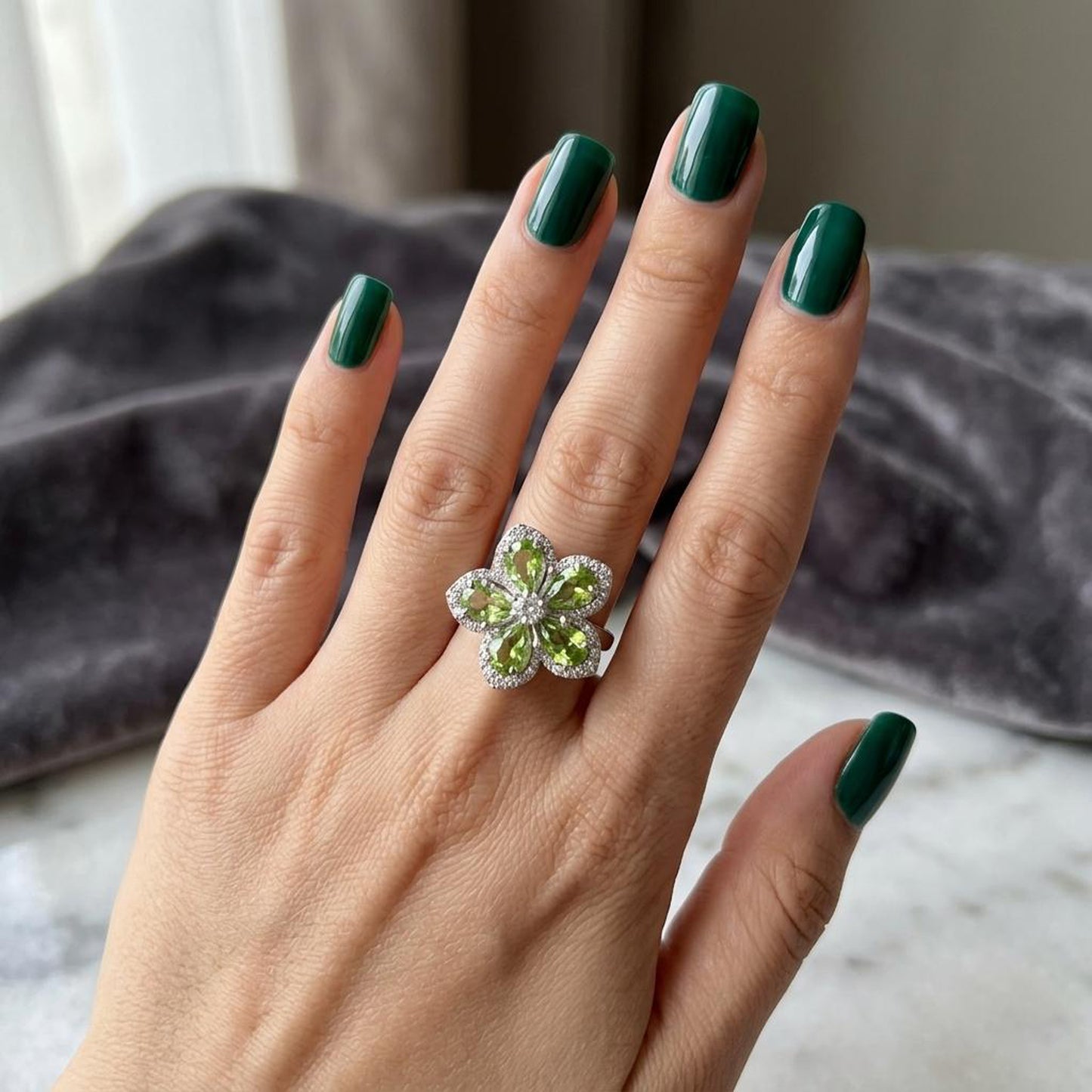 Flower Ring Elegant Floral Ring for Women