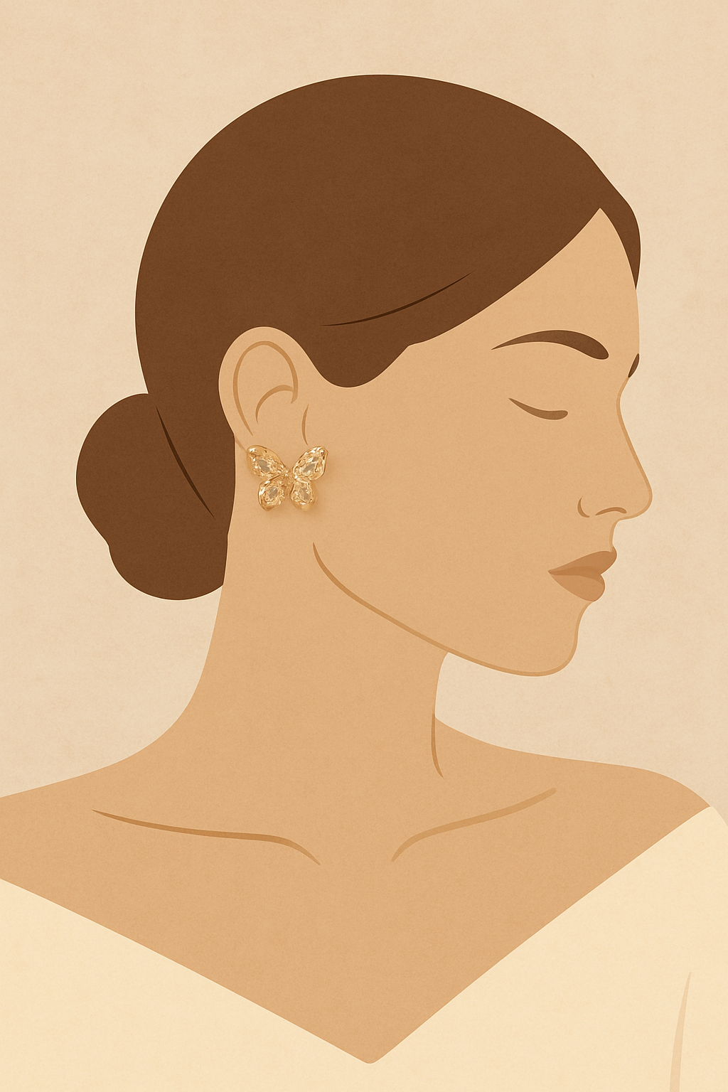 Golden Butterfly Earrings – Elegant & Cute Design