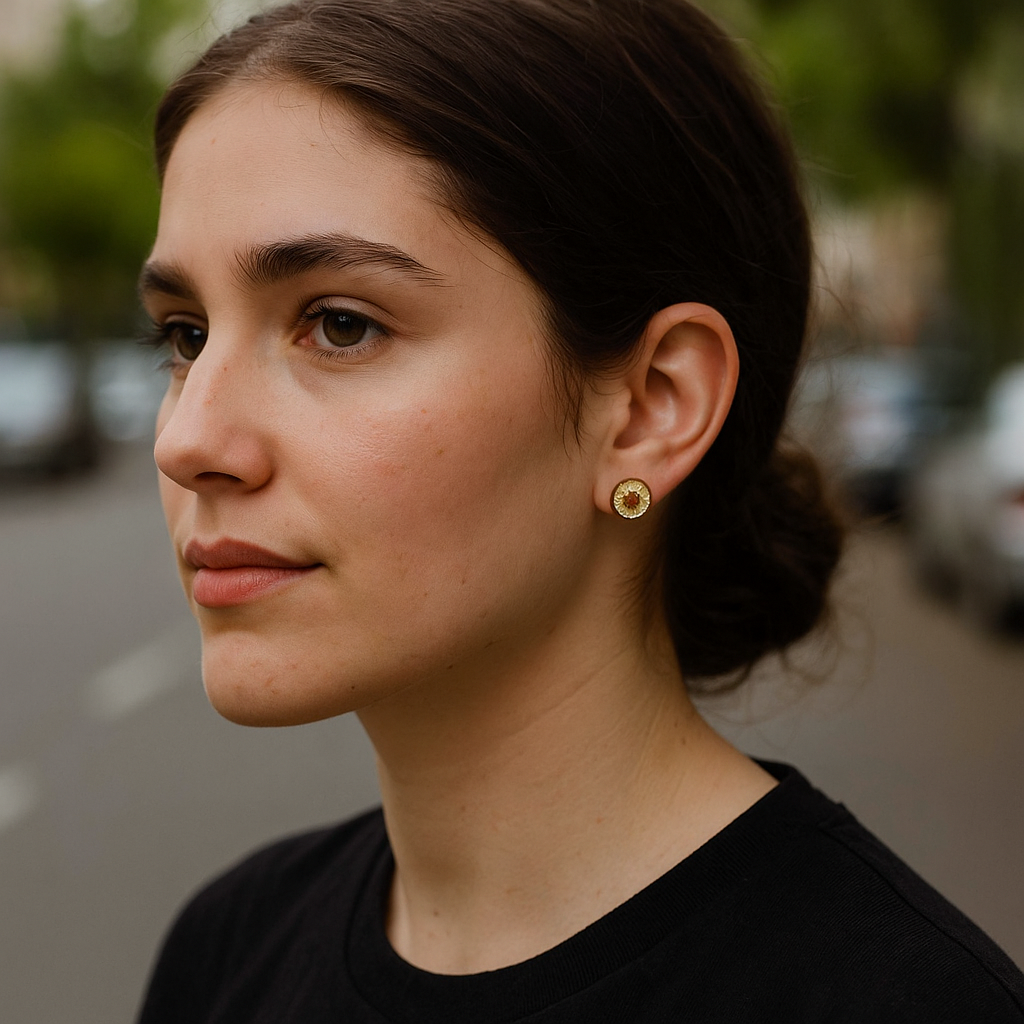 Round Stud Earrings – Simple & Elegant