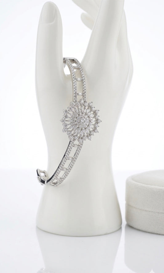 Silver Zircon Bangle
