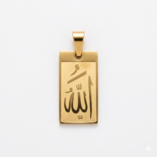 Allah Name Pendant | Islamic Gold/Silver Pendant Necklace for Spiritual Elegance