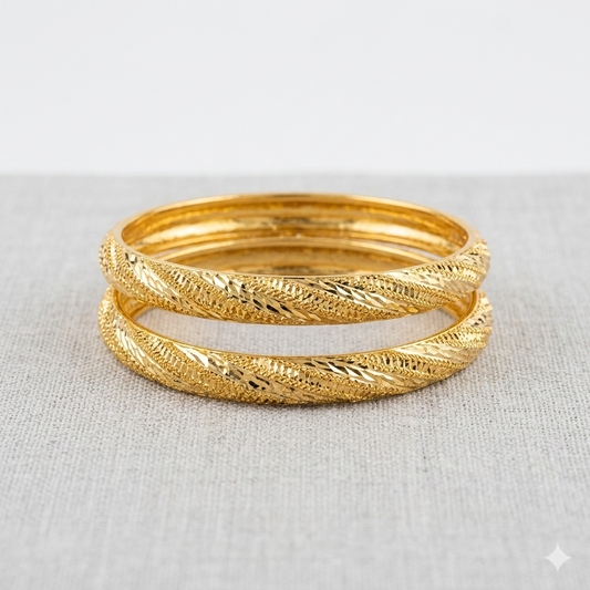 Elegant Golden Bangle | Classic Gold Plated Bracelet for Women