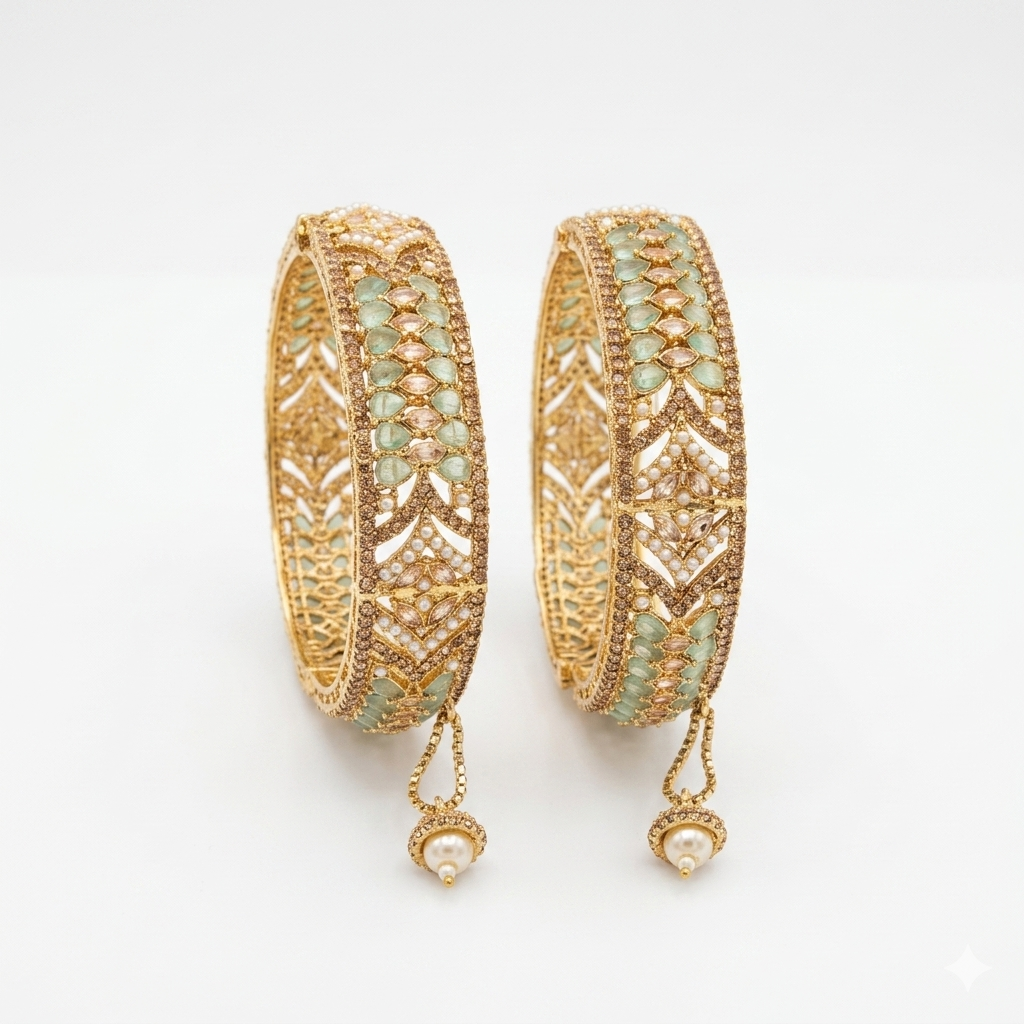 Elegant Stone Bangles – Sparkling & Stylish Design