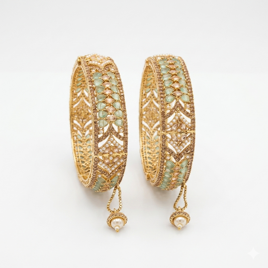 Elegant Stone Bangles – Sparkling & Stylish Design