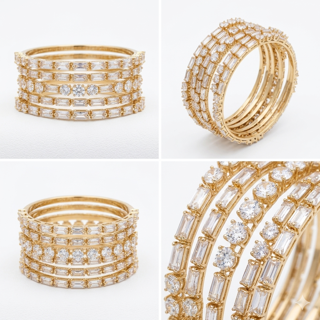 Elegant Stone Bangles – Sparkling & Stylish Design