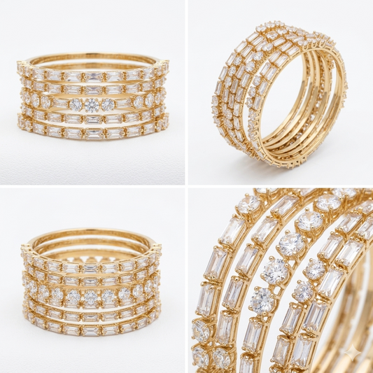 Elegant Stone Bangles – Sparkling & Stylish Design