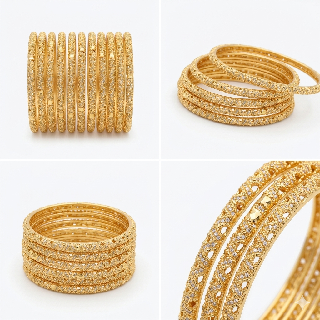 Gold Plated Golden Bangles – Elegant & Classic Shine