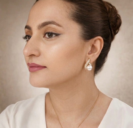 Elegant Pearl Earrings for Women – Classic Party Wear Jewellery