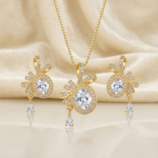 Luxury Gold Plated Pendant Set – Elegant & Timeless Design