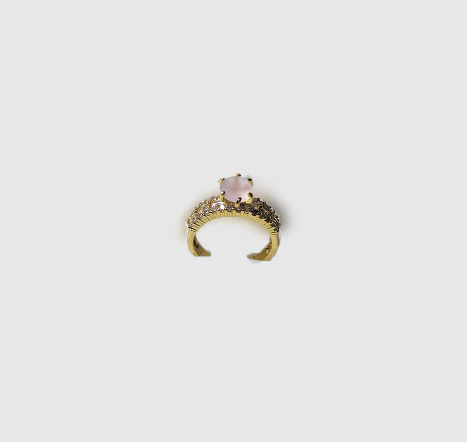Soft Pink Zircon Adjustable Ring