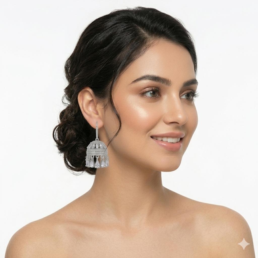 Silver Jhumka Earrings – Traditional & Elegant Design