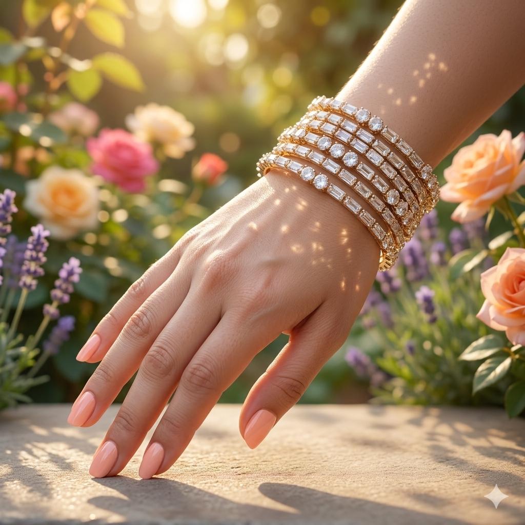 Elegant Stone Bangles – Sparkling & Stylish Design