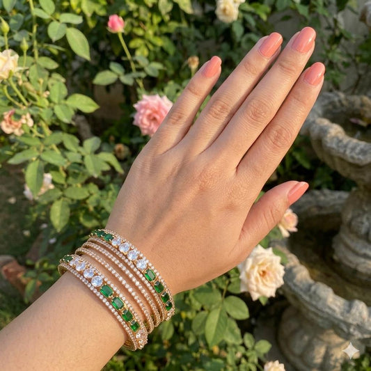 Elegant Stone Bangles – Sparkling & Stylish Design