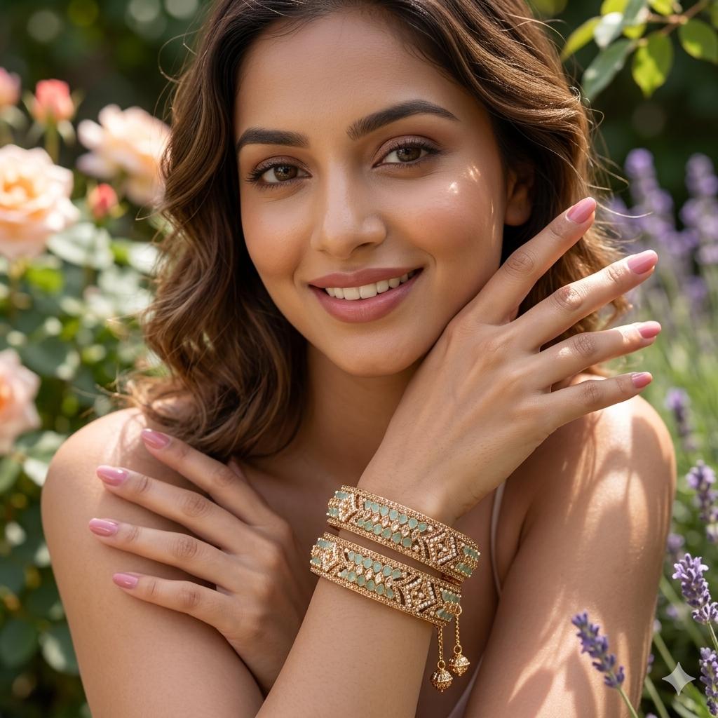 Elegant Stone Bangles – Sparkling & Stylish Design