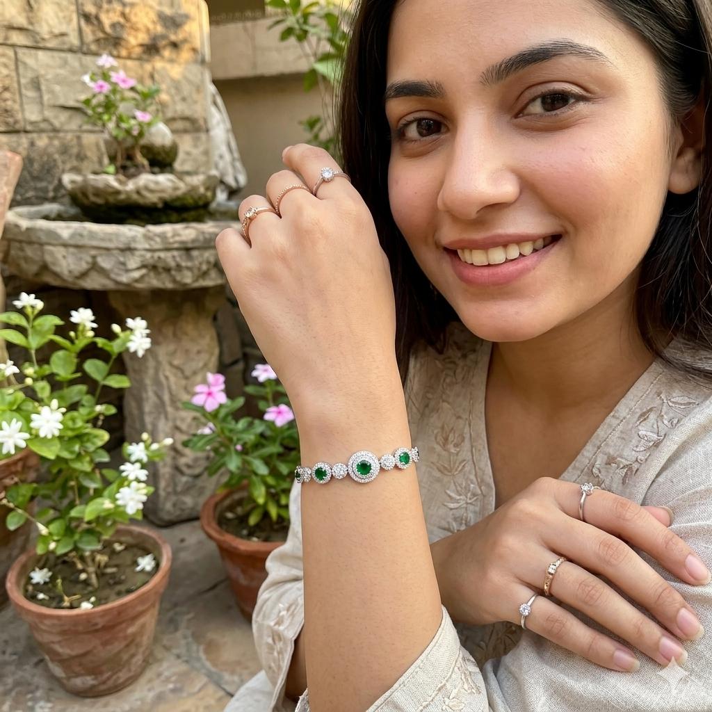 Green Stone Bracelet – Elegant & Eye-Catching