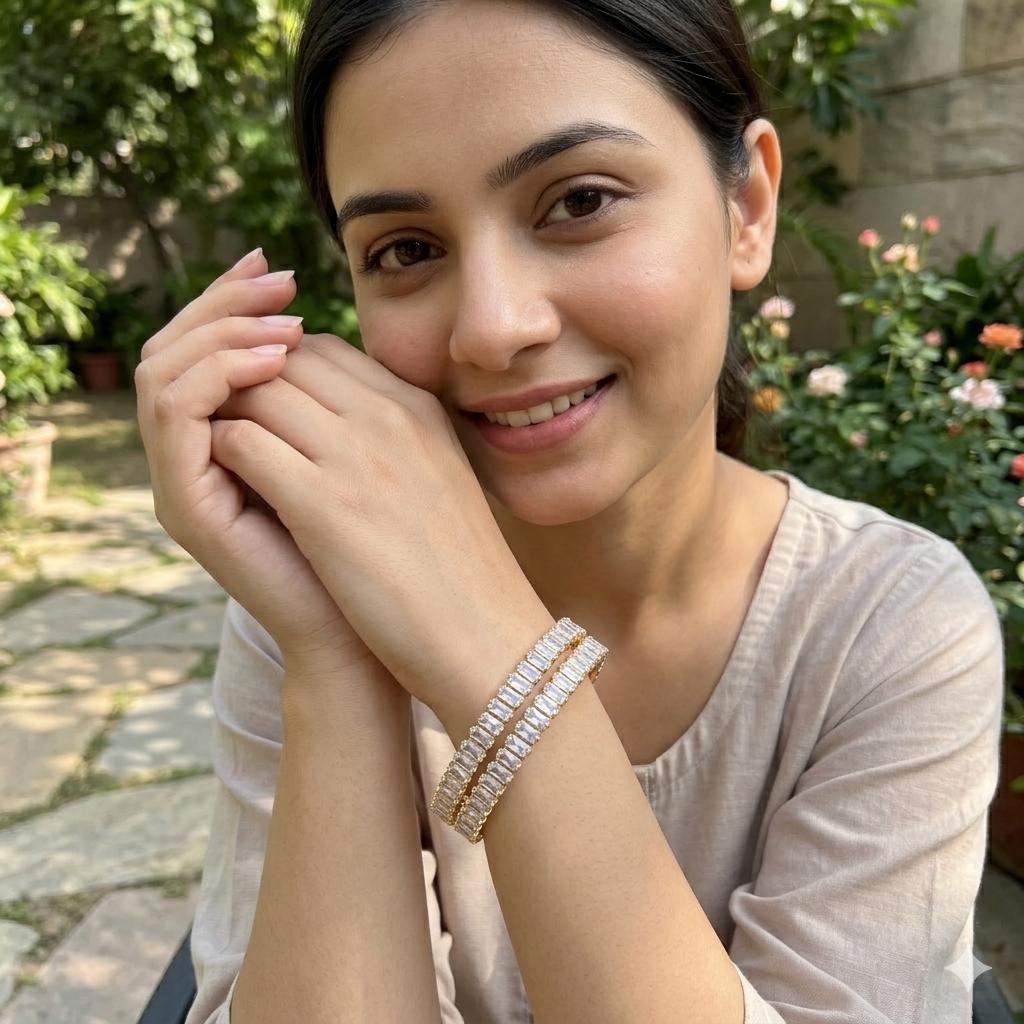 Sparkling Zircon Bangles – Elegant & Timeless