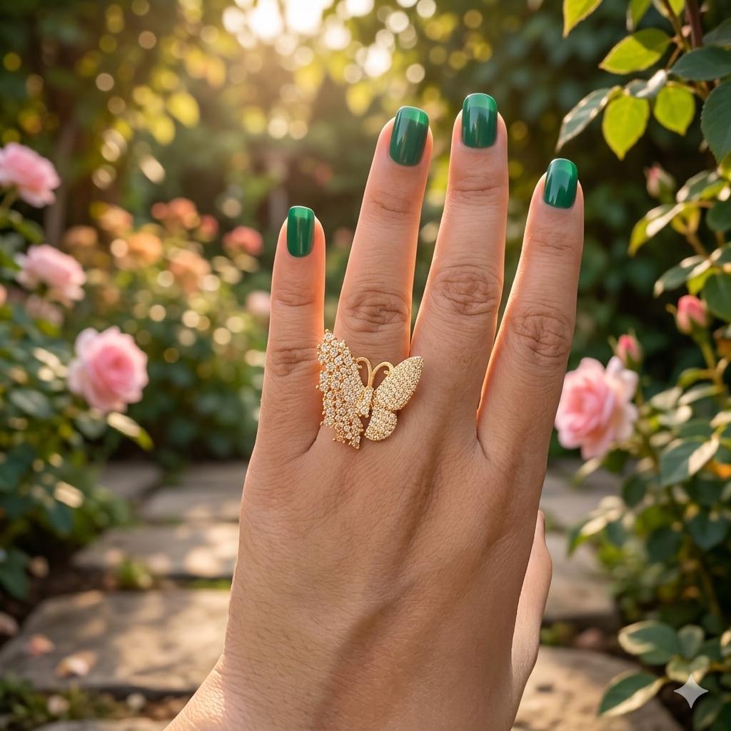 Gold Plated Butterfly Ring – Elegant & Trendy
