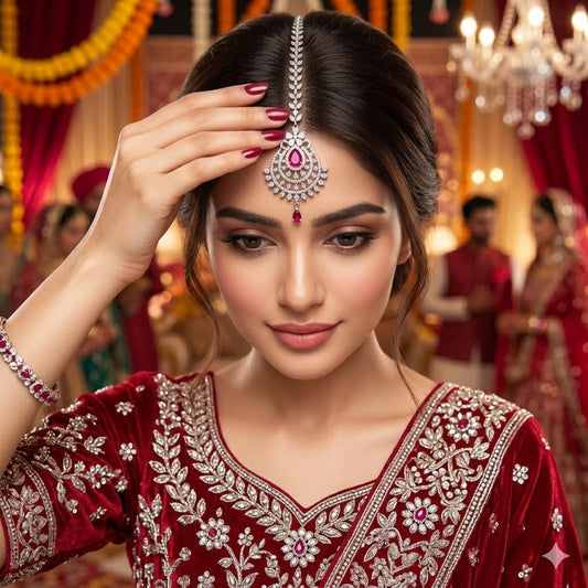 Silver Plated Bindia – Elegant Traditional Forehead Jewelry