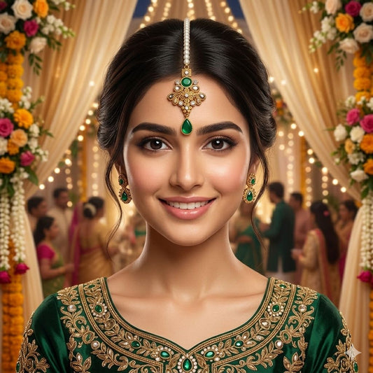 Gold Plated Bindia – Elegant Traditional Forehead Jewelry