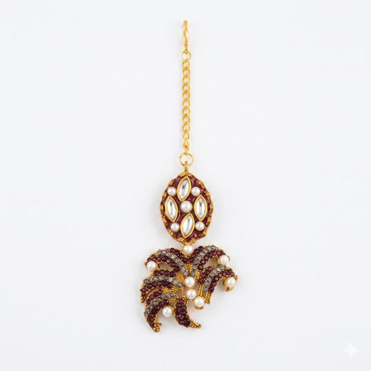Gold Plated Bindia – Elegant Traditional Forehead Jewelry
