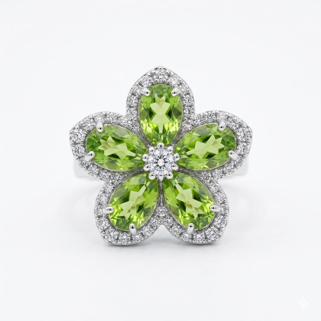 Flower Ring Elegant Floral Ring for Women