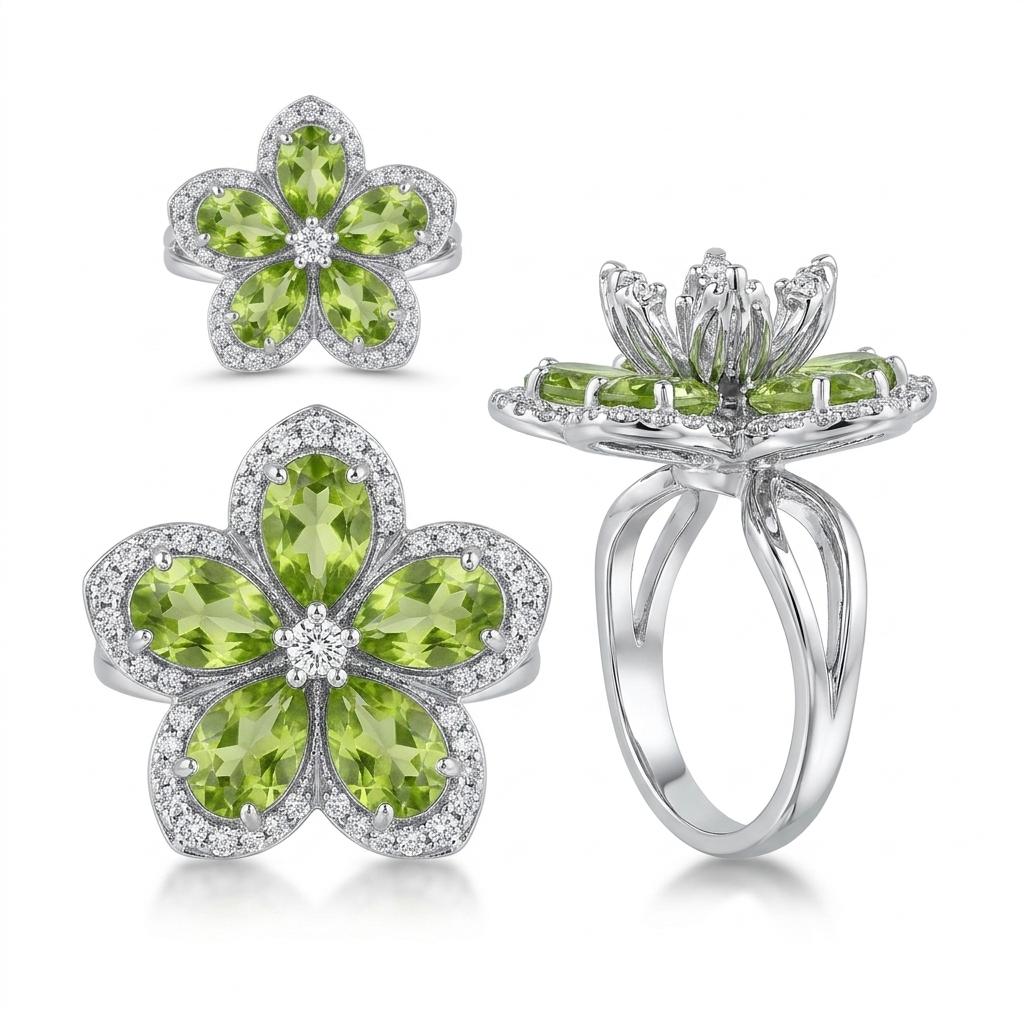 Flower Ring Elegant Floral Ring for Women
