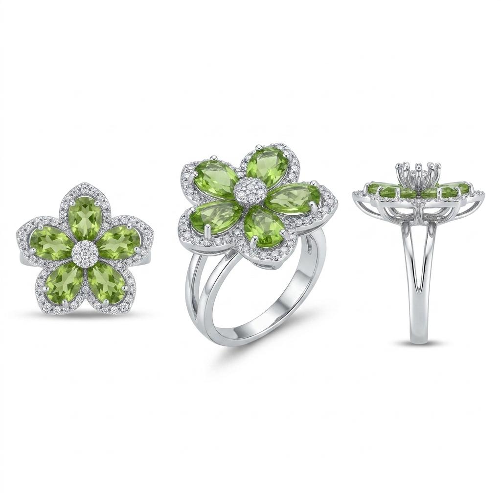 Flower Ring Elegant Floral Ring for Women