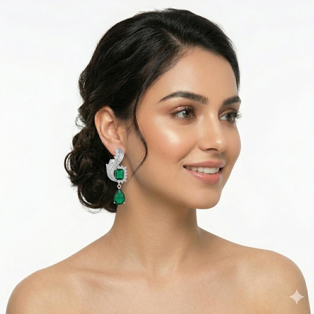 Purple Drop Down Earrings – Elegant Statement Style