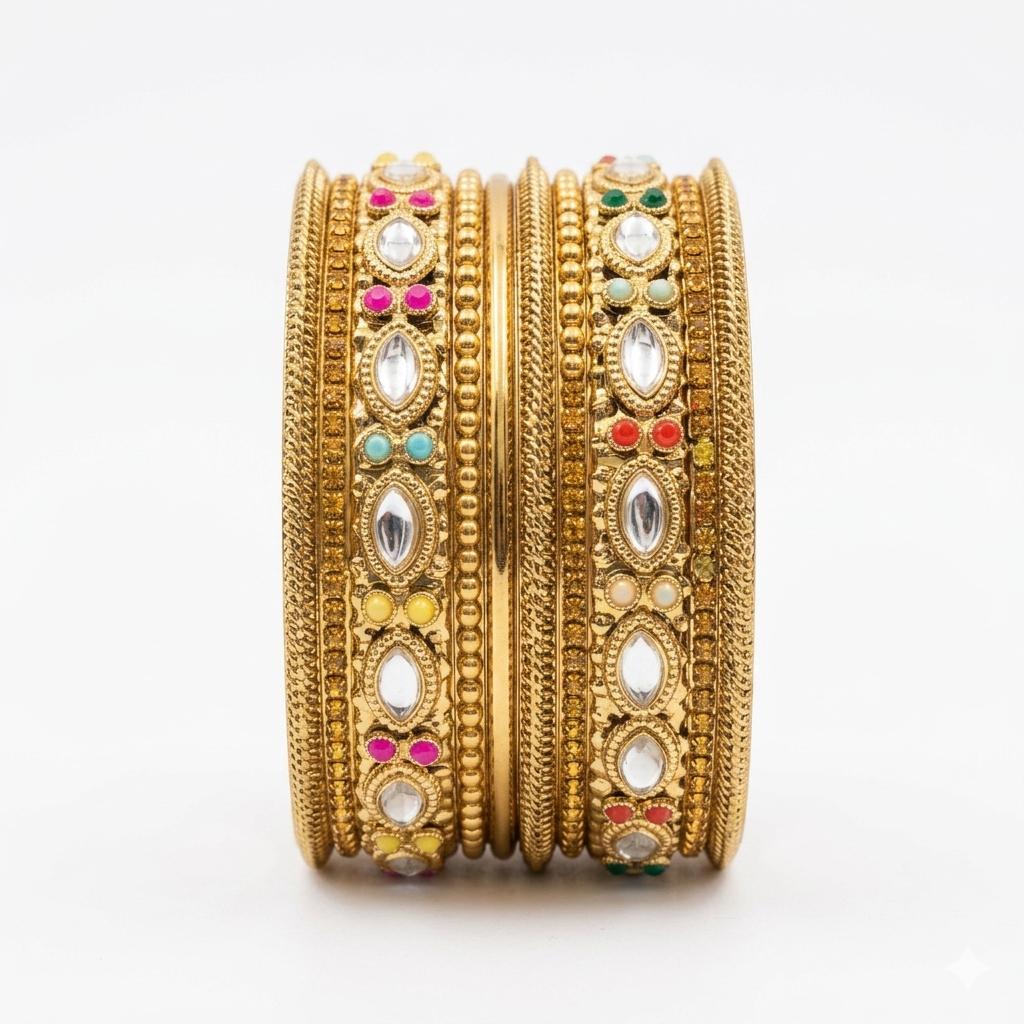 Elegant Stone Bangles – Timeless Sparkle Design
