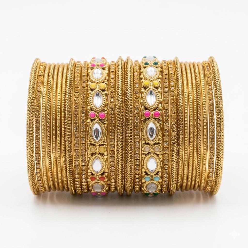 Elegant Stone Bangles – Timeless Sparkle Design