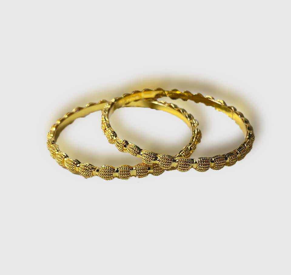 Gold Plated Pattern Bangles – Elegant Traditional Design