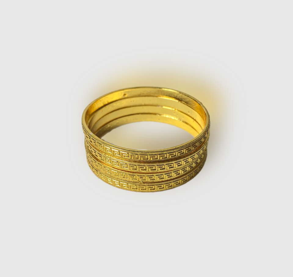 Gold Plated Pattern Bangles – Elegant Traditional Design