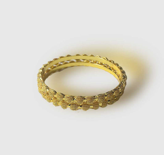 Gold Plated Pattern Bangles – Elegant Traditional Design