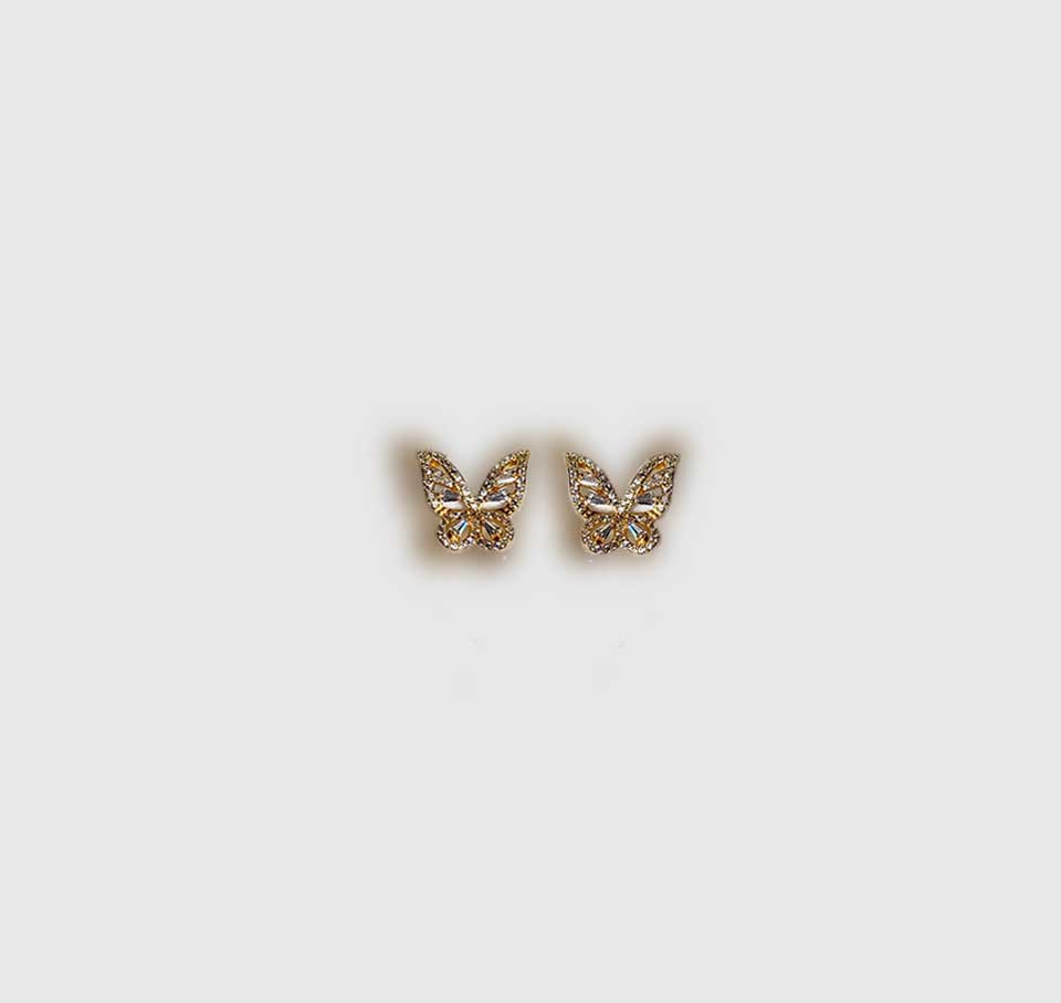 Golden Butterfly Earrings – Elegant & Cute Design
