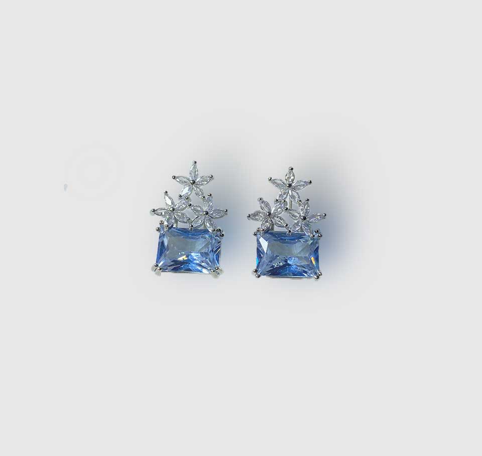 Black & Silver Stud Earrings for Women