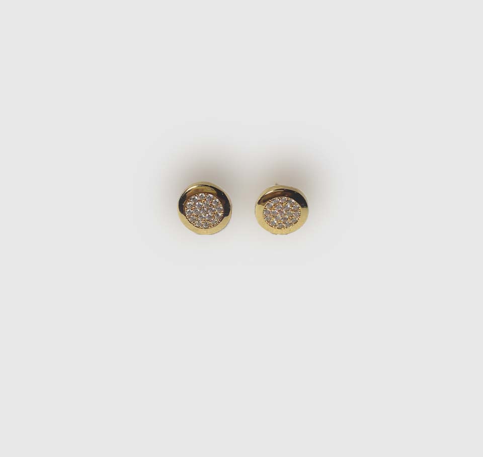 Elegant Gold Zircon Stud Earrings for Women
