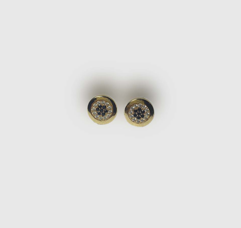 Elegant Gold Zircon Stud Earrings for Women