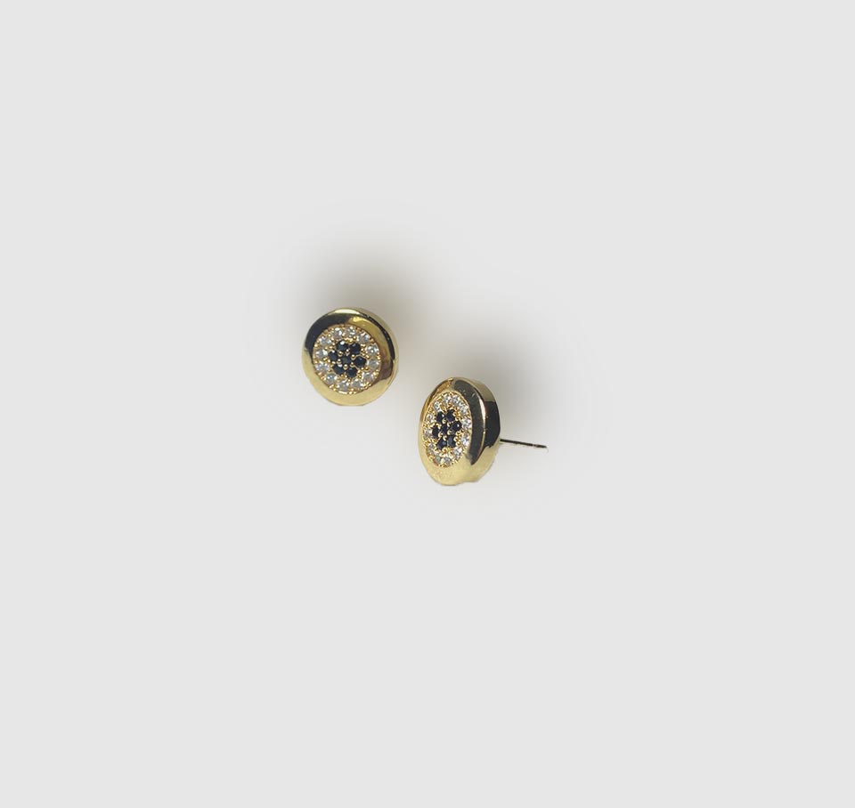Elegant Gold Zircon Stud Earrings for Women
