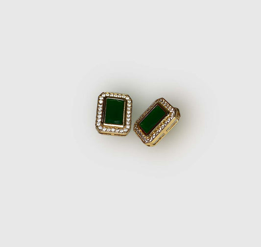 Vibrant Green Stud Earrings – Chic & Minimalist