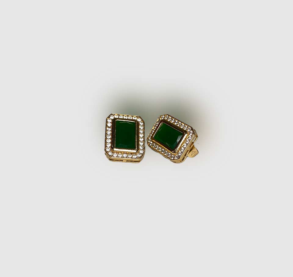 Vibrant Green Stud Earrings – Chic & Minimalist